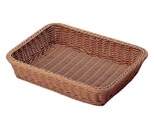 ちどり産業 洗えるラタン 角型 ブラウン L ON-902 1個（ご注文単位1個）【直送品】