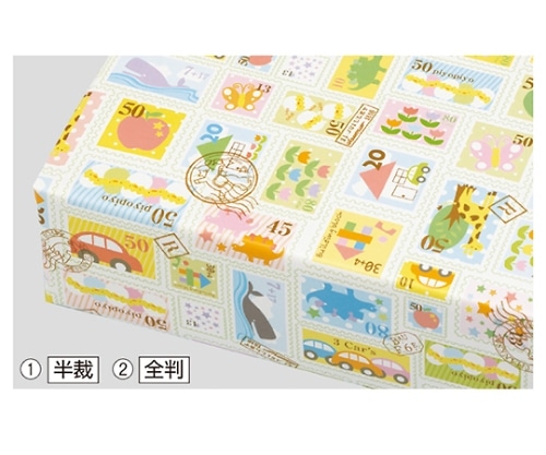ストア・エキスプレス プチスタンプ 包装紙 半裁 1セット(50枚入) 61-261-5-1 1セット（ご注文単位1セット）【直送品】