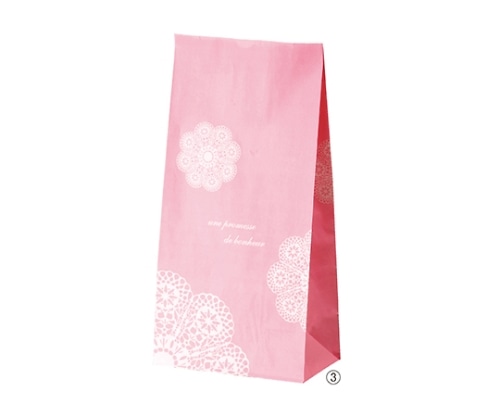 ストア・エキスプレス レースィ 角底紙袋 S ピンク 1セット(100枚入) 61-306-12-3 1セット（ご注文単位1セット）【直送品】