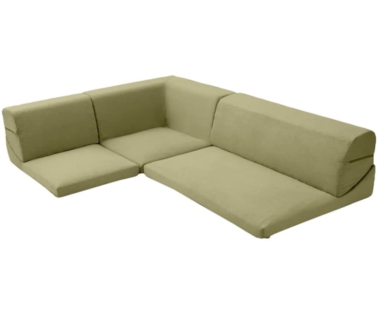 セルタン 和楽の庵 フロアソファ3点セット サイクルグリーン 三人掛け A318a-337GRN 1個（ご注文単位1個）【直送品】