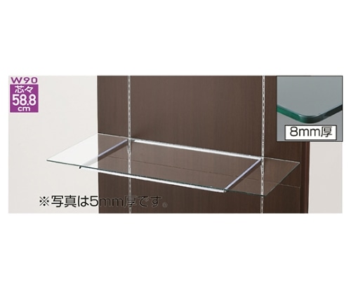 ストア・エキスプレス 10R ガラス棚セットW90cmオーバーハングタイプ ガラス8mm厚 D30cm 61-36-14-4 1セット（ご注文単位1セット）【直送品】