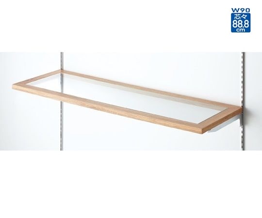 ストア・エキスプレス 木製ガラス棚枠セット W90cmタイプ ラスティック柄 61-31-23-1 1セット（ご注文単位1セット）【直送品】