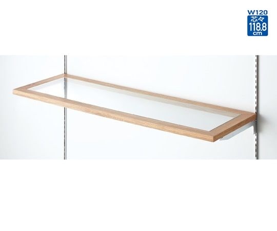 ストア・エキスプレス 木製ガラス棚枠セット W120cmタイプ ラスティック柄 61-31-23-2 1セット（ご注文単位1セット）【直送品】