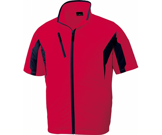 自重堂 空調服半袖ジャケット レッド L 87070 1枚(ご注文単位1枚)【直送品】