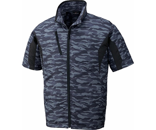 自重堂 空調服半袖ジャケット ブラックカモフラ SS 87070 1枚(ご注文単位1枚)【直送品】