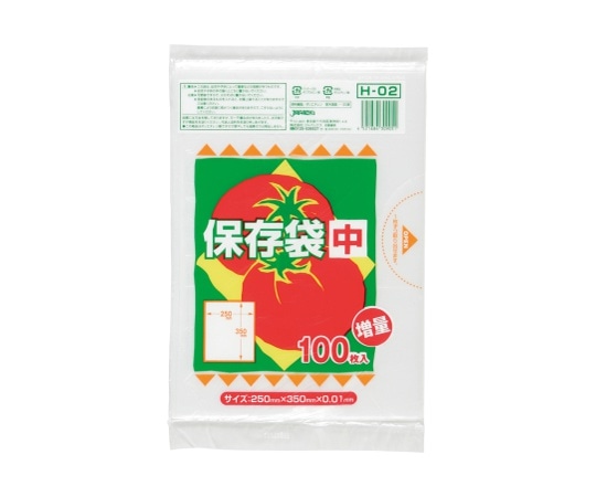 ジャパックス 保存用ポリ袋 増量 スタンダードタイプ(HDPE) 保存用(中) HDPE 半透明 0.01mm 1ケース(100枚×80冊入) H-02 1ケース(ご注文単位1ケース)【直送品】
