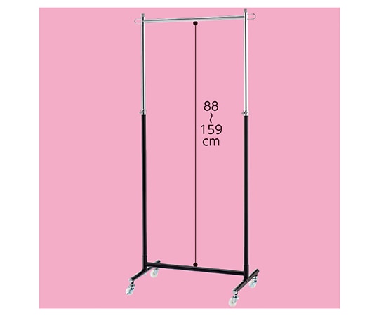 アズワン 組立式シングルハンガー 黒 W60cmタイプ 単輪キャスター新仕様 61-98-4-1 1台（ご注文単位1台）【直送品】