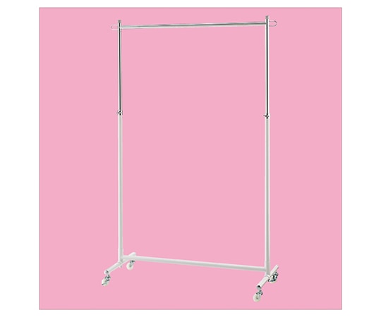 アズワン 組立式シングルハンガー 白 W90cmタイプ 単輪キャスター新仕様 61-98-3-2 1台（ご注文単位1台）【直送品】