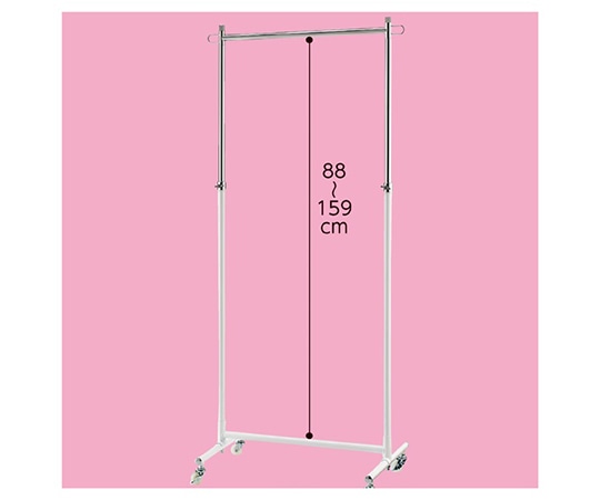 ストア・エキスプレス 組立式シングルハンガー 白 W60cmタイプ 単輪キャスター新仕様 61-98-3-1 1台（ご注文単位1台）【直送品】