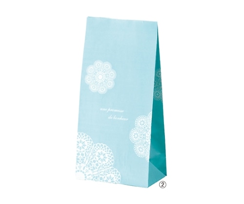 ストア・エキスプレス レースィ 角底紙袋 M アクア 1セット(100枚入) 61-306-12-5 1セット（ご注文単位1セット）【直送品】