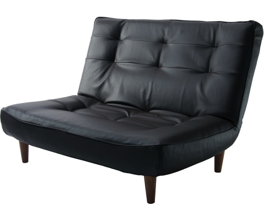 セルタン ハイバックソファ LULU-2p PVCブラック 二人掛け A40p-597BK 1個(ご注文単位1個)【直送品】