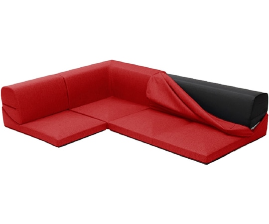 セルタン カバーが洗えるフロアソファ3点セット IMONIA ダリアンレッド A573b-563RED 1個(ご注文単位1個)【直送品】