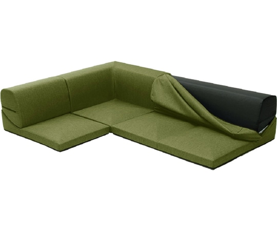 セルタン カバーが洗えるフロアソファ3点セット IMONIA タスクグリーン A573b-583GRN 1個(ご注文単位1個)【直送品】
