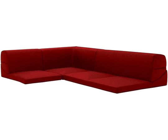 セルタン カバーが洗えるフロアソファ3点セット IMONIA タスクレッド A573b-586RED 1個(ご注文単位1個)【直送品】