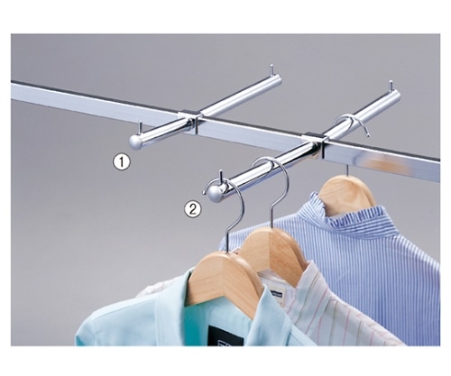 ストア・エキスプレス 角バー用フェイスアウトハンガー ダブル20+20cm 61-751-67-3 1本（ご注文単位1本）【直送品】