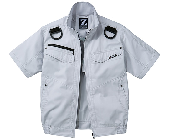 自重堂 空調服半袖ブルゾン シルバー 4L 74130 1枚(ご注文単位1枚)【直送品】
