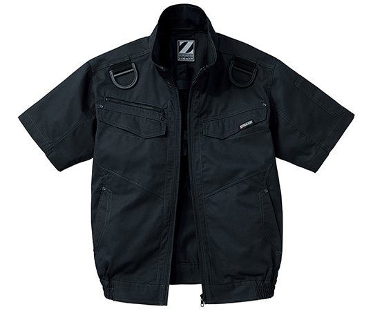自重堂 空調服半袖ブルゾン シックブラック M 74130 1枚(ご注文単位1枚)【直送品】