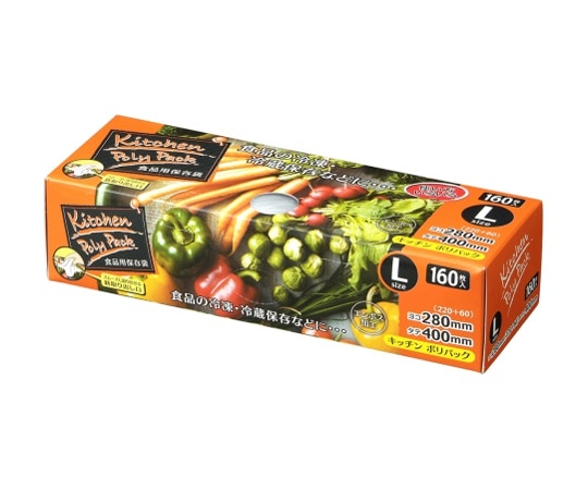 ジャパックス BOX保存袋L エンボス加工 160枚 HD+meta 半透明 0.008mm SS13 1ケース(ご注文単位1ケース)【直送品】