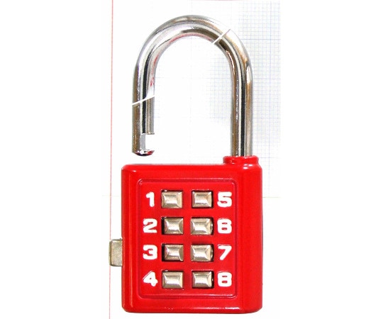 和気産業 プッシュボタンロック 赤 横38×縦62mm TW-911 1個(ご注文単位1個)【直送品】