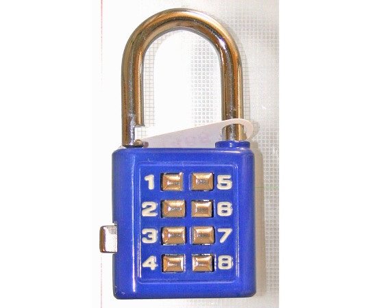 和気産業 プッシュボタンロック 青 横38×縦62mm TW-912 1個(ご注文単位1個)【直送品】