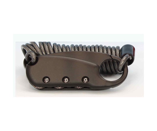 和気産業 番号可変式 ケーブルロック ブラック 本体サイズ25×60mm ワイヤー長さ1250mm IB-118 1個(ご注文単位1個)【直送品】