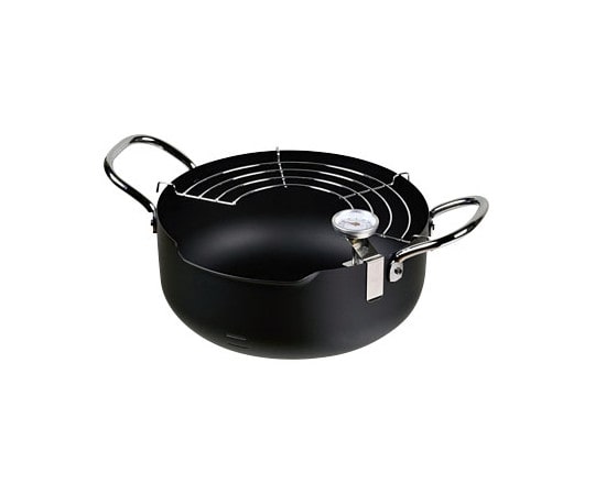 パール金属 メイドインジャパン 鉄製注ぎやすい温度計付天ぷら鍋 22cm HB-1893 1個（ご注文単位1個）【直送品】