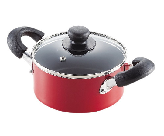 パール金属 コンパクト ふっ素加工IH対応ガラス蓋付両手鍋 16cm HB-2184 1個（ご注文単位1個）【直送品】