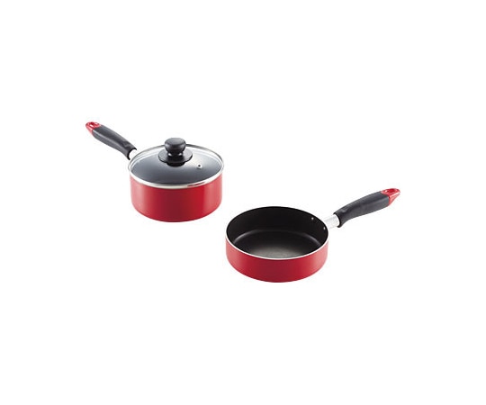 パール金属 コンパクト ふっ素加工IH対応ガラス蓋付フライパン 鍋 セット16cm HB-2185 1箱（ご注文単位1箱）【直送品】