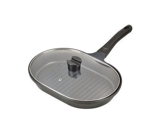 パール金属 フィッシュグリルNEO ブルーダイヤモンドコートIH対応ガラス蓋付ワイドパン HB-2331 1個（ご注文単位1個）【直送品】