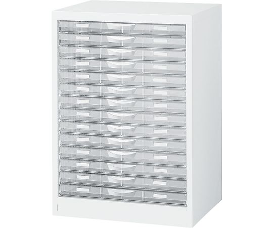 生興 整理ケース(ホワイト) A3判1列浅型14段 A3W-P114S 1台(ご注文単位1台)【直送品】