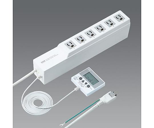 エスコ AC125V/15A タップ(6口/タイマー付) EA763A-25 1個(ご注文単位1個)【直送品】