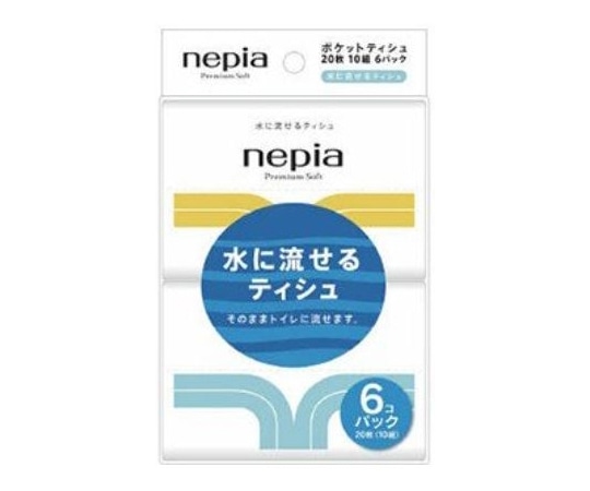 王子ネピア ネピアプレミアムソフト 水に流せるポケットティシュ 1袋(6個入)  1袋（ご注文単位1袋）【直送品】