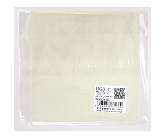 和気産業 ウレタンゴムシート 透明 厚み3mm×幅100mm×長さ100mm UGS-31 1枚(ご注文単位1枚)【直送品】