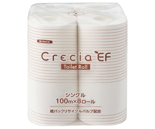 クレシア クレシアEFトイレットロール 100M 8ロール×8パック 10123 1ケース(ご注文単位1ケース)【直送品】