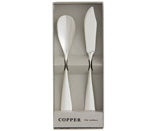 アヅマ COPPER the cutlery アイスクリームスプーン&バターナイフ ペアセット シルバー CIB-2SVmi 1個（ご注文単位1個）【直送品】