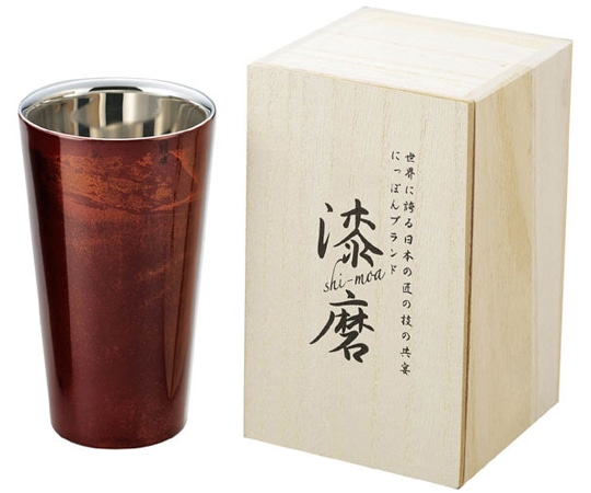 アサヒ 漆磨 2重構造ストレートカップ 赤漆流し SCW-L502 1個(ご注文単位1個)【直送品】