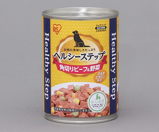 アイリスオーヤマ ヘルシーステップ 角切りビーフ&野菜 375g φ75×103mm P-HLC-KB 1缶（ご注文単位1缶）【直送品】