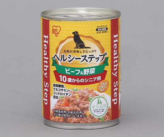 アイリスオーヤマ ヘルシーステップ 10歳以上用ビーフ&野菜 375g φ75×103mm P-HLC-10BV 1缶（ご注文単位1缶）【直送品】