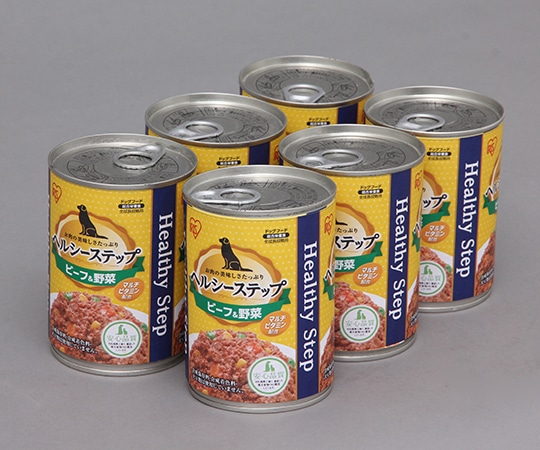 アイリスオーヤマ ヘルシーステップ ビーフ&野菜 6缶パック 375g×6 φ75×103mm P-HLC-BVX6 1缶（ご注文単位1缶）【直送品】