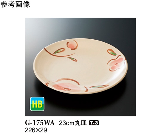 スリーライン 23cm 丸皿 WABI 50個入 G-175WA 1ケース（ご注文単位1ケース）【直送品】