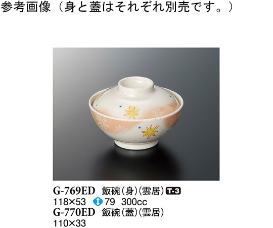 スリーライン 飯碗(身) 雲居 120個入 G-769ED 1ケース（ご注文単位1ケース）【直送品】