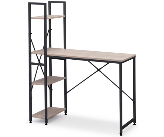 アイリスオーヤマ ラック付きデスク 1000×420 ライトナチュラル/ブラック RDK-1042 1台(ご注文単位1台)【直送品】
