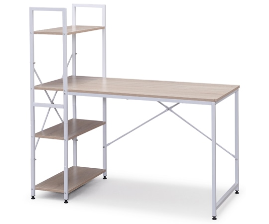 アイリスオーヤマ ラック付きデスク 1200×620 ライトナチュラル/ホワイト RDK-1262 1台(ご注文単位1台)【直送品】