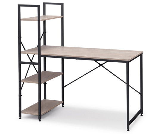 アイリスオーヤマ ラック付きデスク 1200×620 ライトナチュラル/ブラック RDK-1262 1台(ご注文単位1台)【直送品】