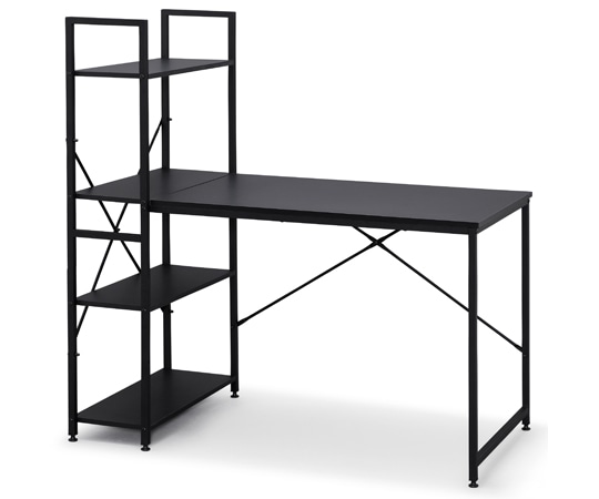 アイリスオーヤマ ラック付きデスク 1200×620 ブラック/ブラック RDK-1262 1台(ご注文単位1台)【直送品】