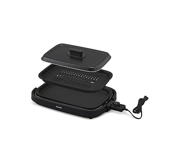 アイリスオーヤマ 網焼き風ホットプレート 2枚プレート IHA-A20-B 1個（ご注文単位1個）【直送品】