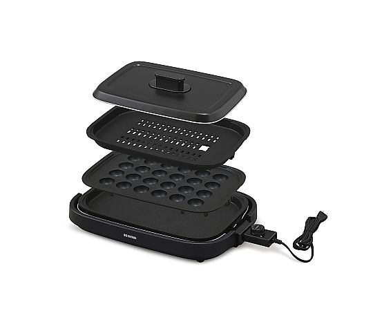 アイリスオーヤマ 網焼き風ホットプレート 3枚プレート IHA-A30-B 1個（ご注文単位1個）【直送品】
