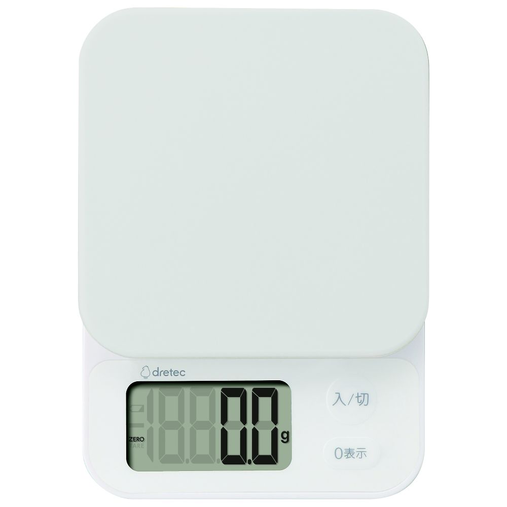 ドリテック デジタルスケール「ブランジェ」 2kg/0.1g ホワイト KS-729WT 1個(ご注文単位1個)【直送品】