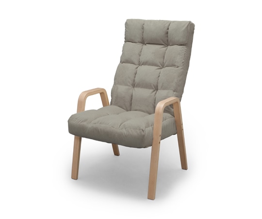 アイリスオーヤマ ウッドアームチェア グレー L WAC-L 1台(ご注文単位1台)【直送品】