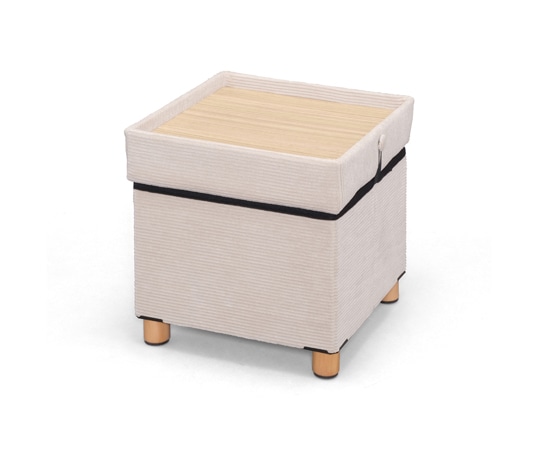 アイリスオーヤマ 脚付き収納スツール ベージュ ASST-38 1台(ご注文単位1台)【直送品】